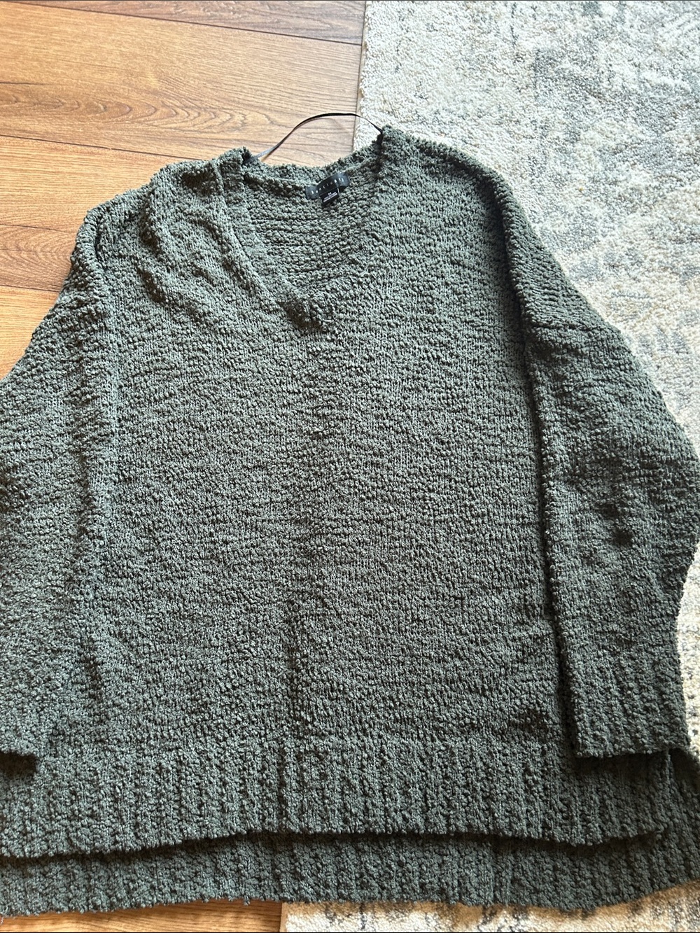 Sanctuary Olive Knit V-Neck Sweater